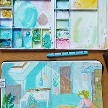 Getting back to drawing. Un proyecto de Ilustración tradicional, Creatividad, Dibujo, Sketchbook, Pintura gouache, Bocetado y Pintura a la acuarela de Amelia MiCas - 03.02.2022
