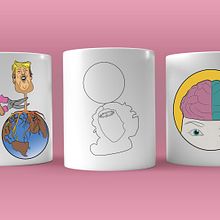 Las tazas de Deb. Un proyecto de Diseño, Ilustración tradicional, Diseño de complementos, Diseño de personajes y Diseño gráfico de DEBORAH MADRID GONZALES - 30.01.2022