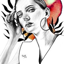 My project in Illustrated Portraits with Procreate course. Ilustração tradicional, Ilustração vetorial, Ilustração digital, e Desenho de retrato projeto de Marilyne Foisy - 03.02.2022