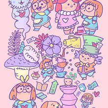 Mon projet du cours : Illustration d'une histoire dans le style kawaii. Projekt z dziedziny Trad, c, jna ilustracja, Projektowanie postaci, Ilustracja c, frowa i Manga użytkownika Cécile Boyer - 04.02.2022