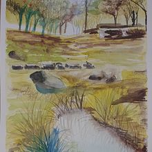 My project in Natural Landscapes in Watercolor course. Fine Arts, Painting, and Watercolor Painting project by cristina_mucea - 02.04.2022