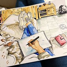 My project in Urban Sketching: Express Your World in a New Perspective course. Projekt z dziedziny Trad, c, jna ilustracja, Sketching,  R, sunek, Malowanie akwarelą,  R, sunek architektoniczn i Sketchbook użytkownika Jo Romero - 04.02.2022