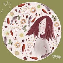 Mein Kursprojekt: Illustriertes Porträt mit botanischen Elementen. Un proyecto de Ilustración tradicional, Ilustración digital, Ilustración botánica y Dibujo digital de Rachel B - 05.02.2022