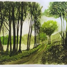 Mon projet du cours : Paysages naturels à l’aquarelle. Un progetto di Belle arti, Pittura e Pittura ad acquerello di mina_inverse - 05.02.2022