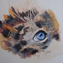 Welp in Aquarel. Watercolor Painting project by Mariet van de Waarsenburg - 02.05.2022
