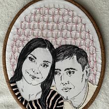 My project in Creation of Embroidered Portraits course. Projekt z dziedziny  Haft, Wzornictwo tekst i liów użytkownika Lola BR - 06.02.2022