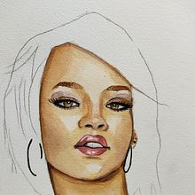 portrait rhiana/hibou. Un progetto di Illustrazione tradizionale di Audrey Jadevamens - 06.02.2022