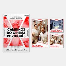 Festival Caminhos do Cinema Português. Un proyecto de Diseño gráfico, Br, ing e Identidad, Diseño de carteles y Estampación de Pedro Matos Chaves - 07.02.2022