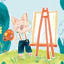 Ilustración de portadas para libros infantiles: George y el Cuadro. Traditional illustration, Painting, Sketching, Drawing, Watercolor Painting, Children's Illustration, Editorial Illustration, and Picturebook project by Cris Martín - 02.01.2022