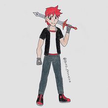 Desenho do meu avatar: Firepyro. Traditional illustration, Character Design, Comic, Pencil Drawing, Drawing, and Manga project by Felipe Ferreira - 02.05.2022