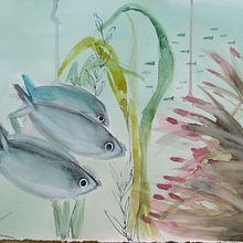 Mi Proyecto del curso: Ilustración de universos marinos en acuarela. Traditional illustration, Painting, Watercolor Painting, and Naturalistic Illustration project by Luli Oliva - 02.09.2022