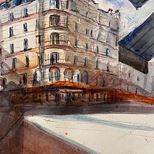 Mon projet du cours : Dessin architectural à l’aquarelle et à l’encre. Sketching, Drawing, Watercolor Painting, Architectural Illustration, Sketchbook & Ink Illustration project by Francine Calestagne - 02.09.2022