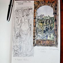 My project in Watercolor Travel Journal course. Traditional illustration, Watercolor Painting, Architectural Illustration, and Sketchbook project by janerob100 - 02.10.2022