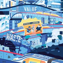 Change waste molecule "nitrates" to value molecule "ammonia". Ilustração tradicional projeto de Napat Piyapongpaisarn - 28.01.2022