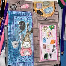My project in Exploratory Sketchbook: Find Your Drawing Style course. Projekt z dziedziny Trad, c, jna ilustracja, Sketching, Kreat, wność,  R, sunek, Malowanie akwarelą, Sketchbook i Malowanie gwaszami użytkownika Oksana Zahharova - 10.02.2022