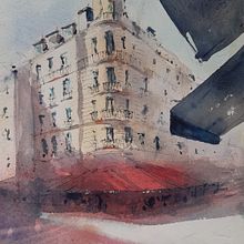My project in Architectural Sketching with Watercolor and Ink course. Sketching, Drawing, Watercolor Painting, Architectural Illustration, Sketchbook & Ink Illustration project by Ludwine Probst - 02.11.2022