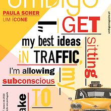 Meu projeto do curso: Técnicas de composição para design gráfico (revista em tributo á Paula Scher). Un proyecto de Diseño, Diseño editorial, Diseño gráfico y Diseño digital de Filipa Duarte - 23.01.2022