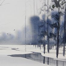 How to paint a simple winter landscape in watercolor . Un progetto di Pittura di Christian Koivumaa - 12.02.2022