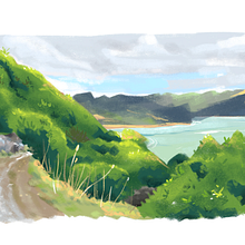 ocean hills. Een project van Traditionele illustratie van Eva-Charlotte Vonhof - 13.02.2022