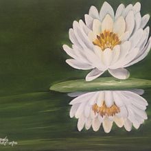 Lirio acuático en óleo . Un proyecto de Pintura de Estefanía Rodríguez - 13.02.2022