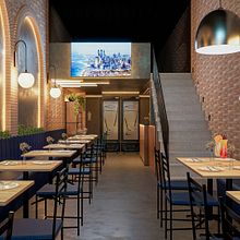 Meu projeto do curso: Design de interiores para restaurantes. Interior Architecture, Interior Design, Interior Decoration, Retail Design, and Spatial Design project by Gizela Vieira - 02.13.2022