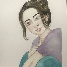 Meu projeto do curso: Retrato em aquarela a partir de uma fotografia. Traditional illustration, Watercolor Painting, and Portrait Drawing project by Evelyn Galdino - 02.01.2022