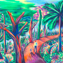 La Forêt des Makkis Catta - Projet personnel Ein Projekt aus dem Bereich Traditionelle Illustration von Fabienne Petit - 14.02.2022