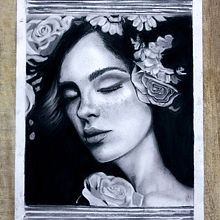 Charcoal on paper. Portrait Drawing, Drawing, Artistic Drawing, and Creativit project by Kristina Eneva - 02.14.2022