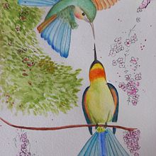 Um voo para o amor Ein Projekt aus dem Bereich Traditionelle Illustration, Aquarellmalerei, Realistische Zeichnung und Naturalistische Illustration von Antonieta Pavanelo - 14.02.2022