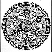 My project in The Art of Mandala Drawing: Create Geometric Patterns course; crossover zentangle. Drawing & Ink Illustration project by sakura_rain - 02.13.2022