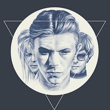Bowie in film - Poster design. Traditional illustration, Music, Poster Design, Realistic Drawing, and Portrait Drawing project by Charlotte Delarue - 02.15.2022