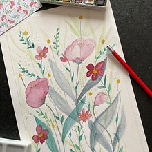 Mon projet du cours : Création d’une composition florale à l’aquarelle. Un progetto di Illustrazione tradizionale, Belle arti, Pittura, Pittura ad acquerello, Illustrazione botanica e Illustrazione naturalistica di vallve.julia - 16.02.2022