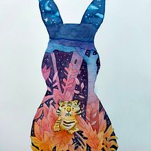 Mon projet du cours : Peinture en négatif à l’aquarelle pour illustration jeunesse. Traditional illustration, Painting, Pencil Drawing, Watercolor Painting, Children's Illustration, and Narrative project by laureanne.sarron - 02.16.2022