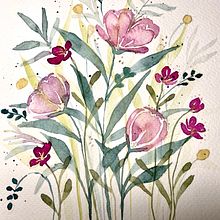 Mi Proyecto del curso: Creación de una composición floral con acuarela. Traditional illustration, Fine Arts, Painting, Watercolor Painting, Botanical Illustration, and Naturalistic Illustration project by Veronica Carrasco - 02.15.2022