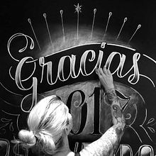 Mural de Ano Novo 2017/2018. Design, Traditional illustration, Lettering, T, pograph, Decoration, and Calligraph project by Cristina Pagnoncelli - 12.29.2017