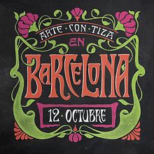 Arte con Tiza en Barcelona 2019 Ein Projekt aus dem Bereich Design, Traditionelle Illustration, Lettering, T, pografie und Kalligrafie von Cristina Pagnoncelli - 07.10.2019