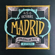 Lettering con Tiza en Madrid Ein Projekt aus dem Bereich Design, Traditionelle Illustration, Lettering, Bildende Künste, T und pografie von Cristina Pagnoncelli - 03.10.2019