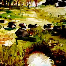 Il mio progetto del corso: Paesaggi naturali ad acquerello. Un proyecto de Bellas Artes, Pintura y Pintura a la acuarela de elisabetta unterholzner - 14.03.2022