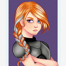 Meu projeto do curso: Retrato de personagens femininas com Procreate. Projekt z dziedziny Trad, c, jna ilustracja, Ilustracja c, frowa, R, sunek c i frow użytkownika Diana Machado - 15.07.2022