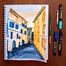 My project in Modern Urban Sketching Techniques with Mixed Media course. Traditional illustration, Painting, Architectural Illustration & Ink Illustration project by Sydney Musselman - 02.14.2022