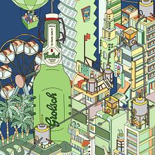 Mural para Grolsch en La Calle Bar. Traditional illustration, Digital Illustration, Architectural Illustration, Artistic Drawing, Digital Drawing, Advertising, Graphic Design, and Fine Arts project by Ludmila Drago - 08.04.2021
