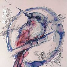 "Embrujo azul" proyecto final, 11" x 14". Sobre papel acuarela, lápiz, tinta, té y alcohol. . Fine Arts, Painting, Drawing, and Artistic Drawing project by Esther De Herrera - 02.19.2022