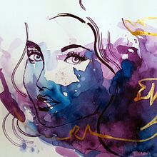 Abstract ink portraits. Un projet de Illustration traditionnelle, Peinture , et Dessin de Nikol Rehakova - 20.02.2022