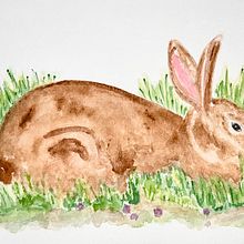 Mother Rabbit. Projekt z dziedziny Trad, c, jna ilustracja,  Sztuki piękne, Malowanie akwarelą, Ilustracja naturalist, czna i  Malarstwo użytkownika Judy - 20.02.2022
