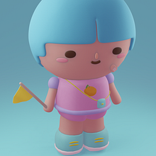 Meu projeto do curso: Criação de personagens Kawaii em 3D com Blender. Un progetto di Illustrazione tradizionale, Character design, Illustrazione digitale, Modellazione 3D e Manga di Bruninha Nobrega de Alcantara - 21.06.2022