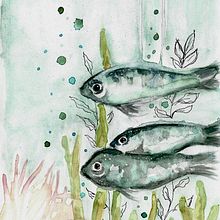 Mi Proyecto del curso: Ilustración de universos marinos en acuarela. Traditional illustration, Painting, Watercolor Painting, and Naturalistic Illustration project by Grace Luna - 02.21.2022