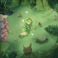 Saria in the Forest. Traditional illustration, Drawing, Digital Illustration, Watercolor Painting, and Color Theor project by dodidouda - 02.21.2022