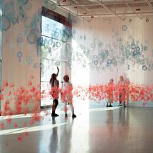 Pink Field, Blue Fog. Fiber Arts, Embroider, and Sewing project by Amanda McCavour - 02.18.2022