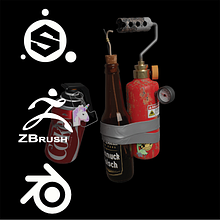 Mi Proyecto del curso: Homemade Weapons. Un projet de 3D, Modélisation 3D, Jeux vidéo , et Conception de jeux vidéo de vigil_myzraym - 21.02.2022