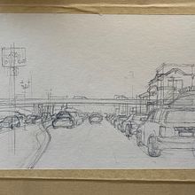 Mi Proyecto del curso: Paisajes urbanos en acuarela TRÁFICO Y ATARDECER. Fine Arts, Watercolor Painting, and Architectural Illustration project by c b - 02.22.2022